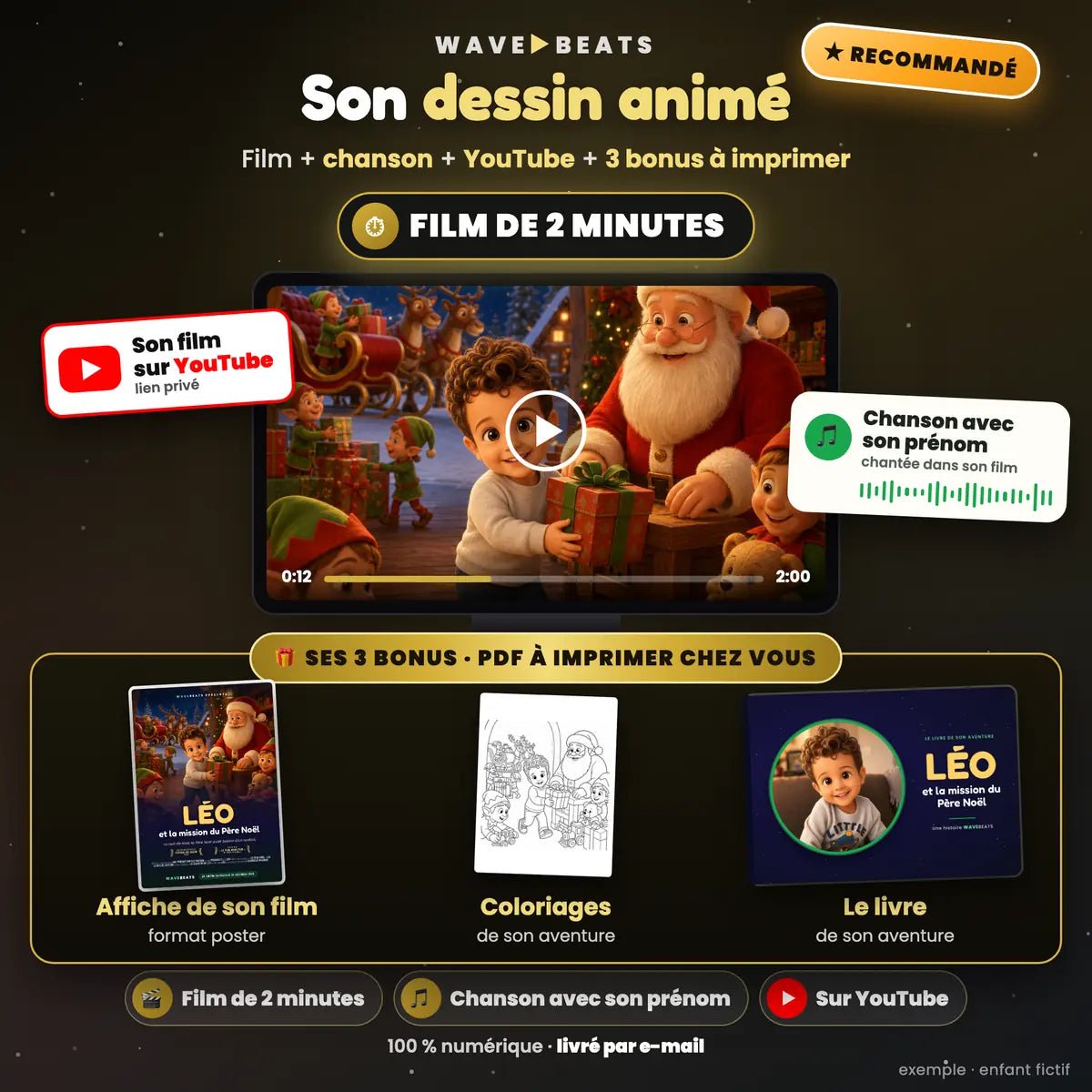 Film d'animation 3D Personnalisé Style Pixar pour enfants - WaveBeats